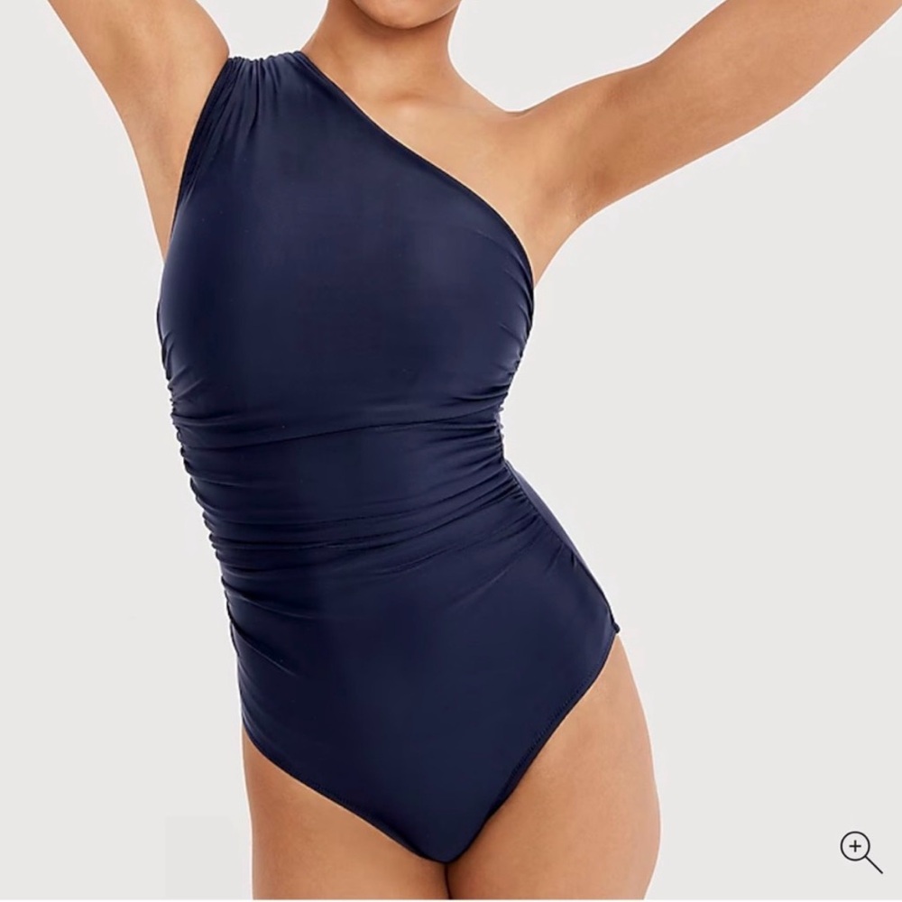 J Crew One Shoulder Ruched Swimsuit